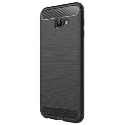 Samsung Galaxy J4+ „Carbon“ твердый силиконовый чехол (TPU) - черный | Vacins.lv