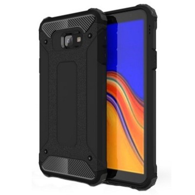 Pastiprinātas aizsardzības melns Samsung Galaxy J4+ apvalks / Vacins.lv