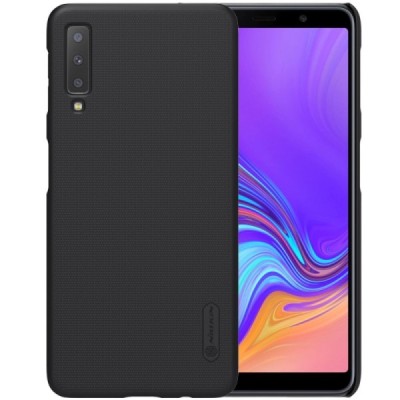 Samsung Galaxy A7 2018 Nillkin Frosted Shield melns plastmasas apvalks / vacins.lv