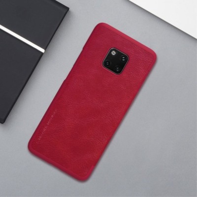 Greznais „Nillkin“ Qin sērijas ādas atvērams sarkans Huawei Mate 20 Pro maciņš / Vacins.lv