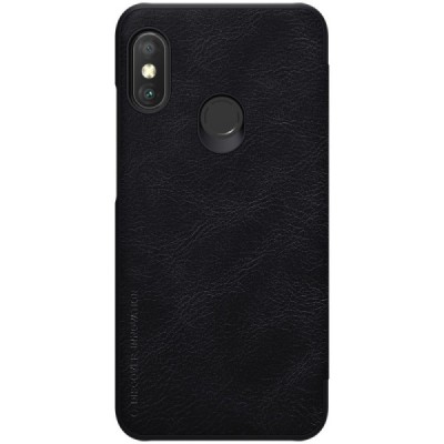 Greznais „Nillkin“ Qin sērijas ādas atvērams melns Xiaomi Redmi 6 Pro (Mi A2 Lite) maciņš / Vacins.lv