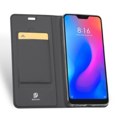 „Dux Ducis“ Skin серии Xiaomi Redmi 6 Pro (Mi A2 Lite) чёрный кожаный чехол-книжка | Vacins.lv