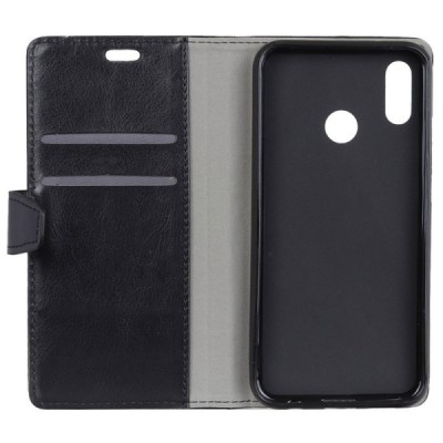 Xiaomi Redmi 6 Pro (Mi A2 Lite) atvēramais ādas melns maciņš, grāmata (maks) / Vacins.lv