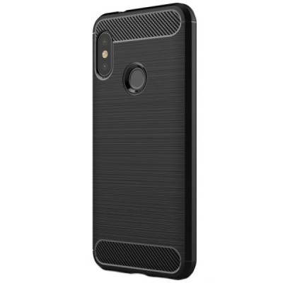 Xiaomi Redmi 6 Pro (Mi A2 Lite) „Carbon“ твердый силиконовый чехол (TPU) - черный | Vacins.lv