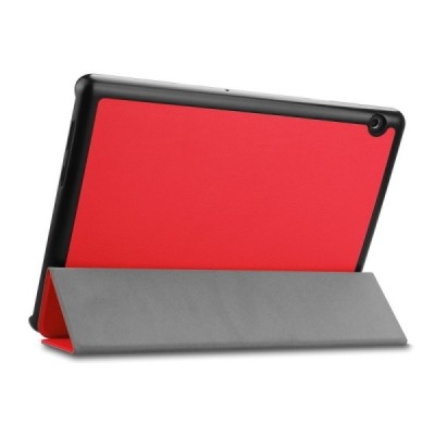 Huawei MediaPad T5 10 красный кожаный чехол-книжка (складной) | Vacins.lv