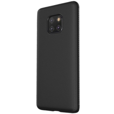 Huawei Mate 20 Pro „Lenuo“ cieta silikona (TPU) melns apvalks / vacins.lv