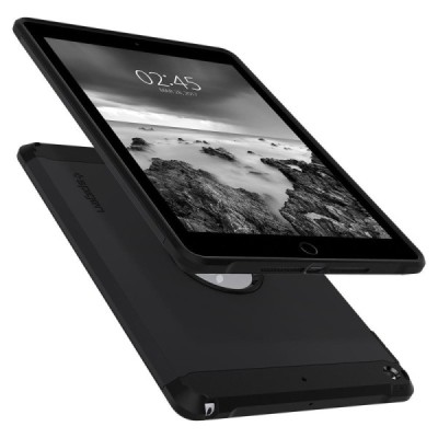 Apple iPad 9.7" 2017 (iPad 9.7" 2018) „Spigen“ Tough Armor pastiprinātas aizsardzības melns apvalks / Vacins.lv