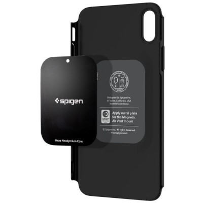 Spigen Thin Fit 360 пластиковый Apple iPhone Xs Max чёрный чехол + защитное стекло экрана | Vacins.lv