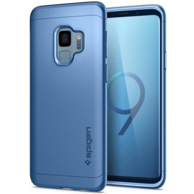 Spigen Thin Fit 360 пластиковый Samsung Galaxy S9 (G960) синий чехол + защитное стекло экрана | Vacins.lv