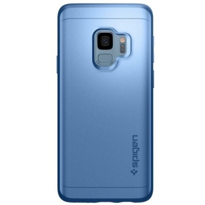Spigen Thin Fit 360 пластиковый Samsung Galaxy S9 (G960) синий чехол + защитное стекло экрана | Vacins.lv