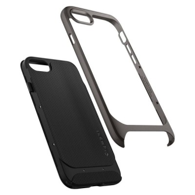 „Spigen“ Neo Hybrid Herringbone усиленная защита Apple iPhone 7 (iPhone 8) чёрный твердый силикон (TPU) и пластиковый чехол | Va