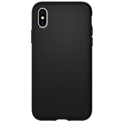 „Spigen“ Liquid Air Apple iPhone X (iPhone Xs) чёрный твердый силиконовый чехол | Vacins.lv