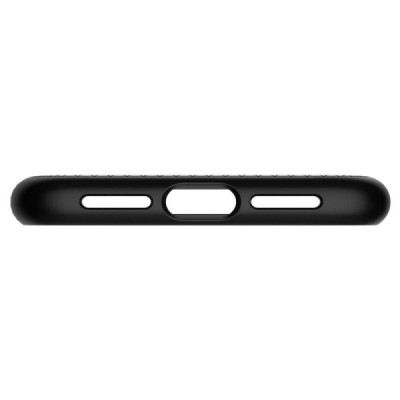 Apple iPhone Xr „Spigen“ Liquid Air melns cieta silikona apvalks / vacins.lv