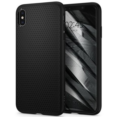 „Spigen“ Liquid Air Apple iPhone Xs Max чёрный твердый силиконовый чехол | Vacins.lv