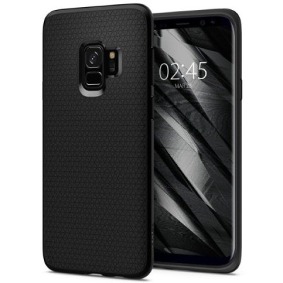 „Spigen“ Liquid Air Samsung Galaxy S9 (G960) чёрный твердый силиконовый чехол | Vacins.lv