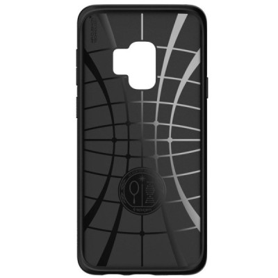 „Spigen“ Liquid Air Samsung Galaxy S9 (G960) чёрный твердый силиконовый чехол | Vacins.lv