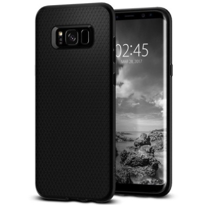 „Spigen“ Liquid Air Samsung Galaxy S8+ (G955) чёрный твердый силиконовый чехол | Vacins.lv