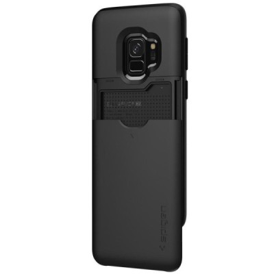 Samsung Galaxy S9 (G960) „Spigen“ Slim Armor CS melns silikons apvalks / vacins.lv