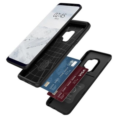 Samsung Galaxy S9 (G960) „Spigen“ Slim Armor CS melns silikons apvalks / vacins.lv