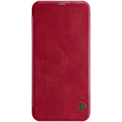 Роскошный красный кожаный чехол Nillkin Qin Series для Samsung Galaxy J6+ 2018 (J610) | Vacins.lv