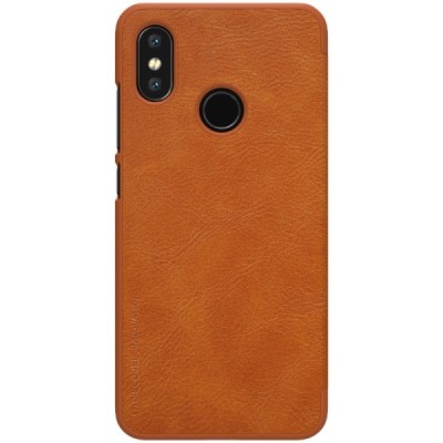 Greznais „Nillkin“ Qin sērijas ādas atvērams brūns Xiaomi Mi 8 maciņš / Vacins.lv