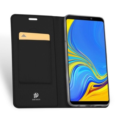 Samsung Galaxy A9 2018 (A9 Star Pro) „Dux Ducis“ Skin sērijas melns ādas atvērams maciņš / Vacins.lv