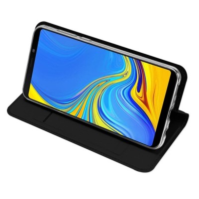 Samsung Galaxy A9 2018 (A9 Star Pro) „Dux Ducis“ Skin sērijas melns ādas atvērams maciņš / Vacins.lv