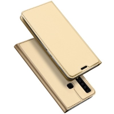 Samsung Galaxy A9 2018 (A9 Star Pro) „Dux Ducis“ Skin sērijas zelta ādas atvērams maciņš / Vacins.lv