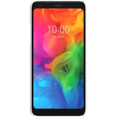 LG Q7 Nillkin Frosted Shield balts plastmasas futrālis + ekrāna aizsargplēve / Vacins.lv