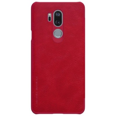 Роскошный красный кожаный чехол Nillkin Qin Series для LG G7 ThinQ | Vacins.lv