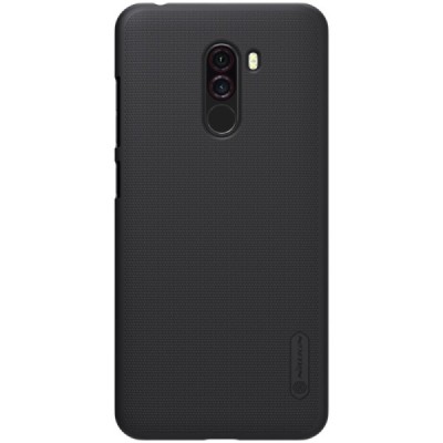 Xiaomi Pocophone F1 Nillkin Frosted Shield melns plastmasas apvalks / vacins.lv