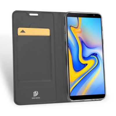 „Dux Ducis“ Skin серии Samsung Galaxy J6+ 2018 (J610) чёрный кожаный чехол-книжка | Vacins.lv