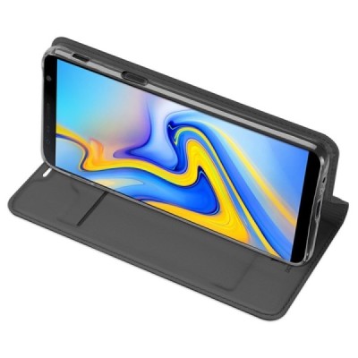 „Dux Ducis“ Skin серии Samsung Galaxy J6+ 2018 (J610) чёрный кожаный чехол-книжка | Vacins.lv