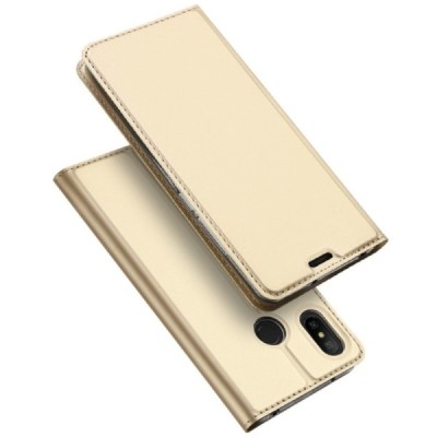 „Dux Ducis“ Skin серии Xiaomi Redmi 6 Pro (Mi A2 Lite) золотой кожаный чехол-книжка | Vacins.lv