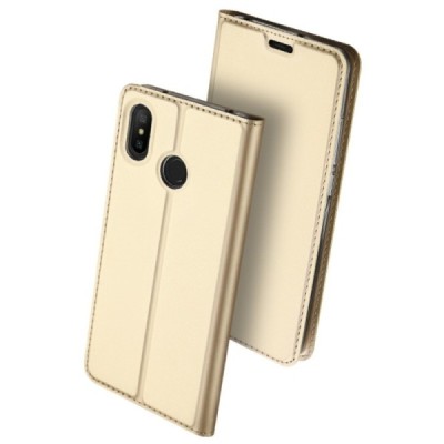 „Dux Ducis“ Skin серии Xiaomi Redmi 6 Pro (Mi A2 Lite) золотой кожаный чехол-книжка | Vacins.lv