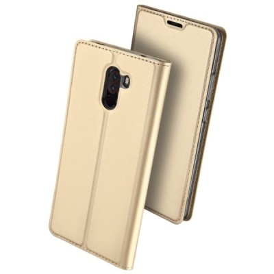 „Dux Ducis“ Skin серии Xiaomi Pocophone F1 золотой кожаный чехол-книжка | Vacins.lv