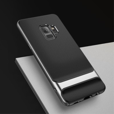 Rock“ Royce усиленная защита Samsung Galaxy S9 (G960) чёрный твердый силиконовый (TPU) и серый пластиковый чехол | Vacins.lv