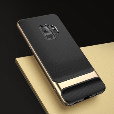 Rock“ Royce усиленная защита Samsung Galaxy S9 (G960) чёрный твердый силиконовый (TPU) и золотой пластиковый чехол | Vacins.lv