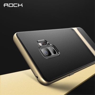 Rock“ Royce усиленная защита Samsung Galaxy S9 (G960) чёрный твердый силиконовый (TPU) и золотой пластиковый чехол | Vacins.lv