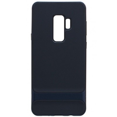 Samsung Galaxy S9 (G960) „Rock“ Royce pastiprinātas aizsardzības melns apmales zilā krāsā apvalks / Vacins.lv