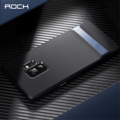 Samsung Galaxy S9 (G960) „Rock“ Royce pastiprinātas aizsardzības melns apmales zilā krāsā apvalks / Vacins.lv