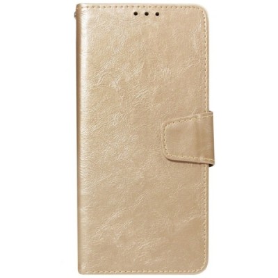 Samsung Galaxy J6+ 2018 (J610) „Diary“ открываемый золотой кожаный чехол - книжка | Vacins.lv