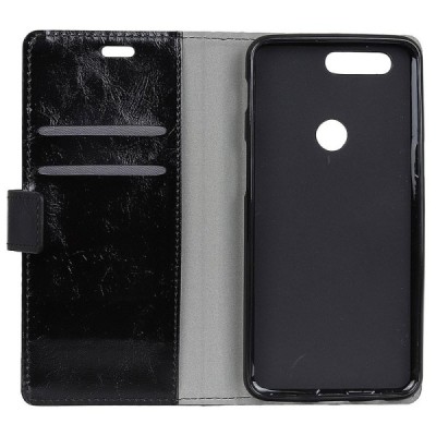 Xiaomi Mi 8 Lite atvēramais ādas melns maciņš (maks) / Vacins.lv