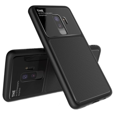 „Lenuo“ Lens Samsung Galaxy S9+ (G965) чёрный твердый силиконовый чехол | Vacins.lv