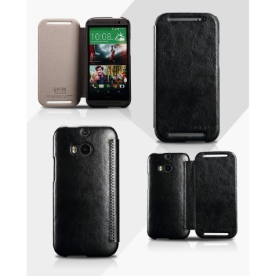 HTC One M8 „Kalaideng“ Enland ādas atvēramais melns futrālis / Vacins.lv