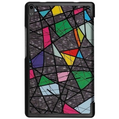 Lenovo Tab4 8 Plus (TB-8704F/N) „Mozaika“ открываемый разноцветный кожаный чехол - книжка | Vacins.lv