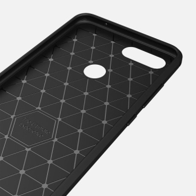 Xiaomi Mi 8 Lite „Carbon“ твердый силиконовый чехол (TPU) - черный | Vacins.lv