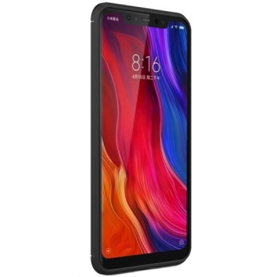 Xiaomi Mi 8 „Carbon“ твердый силиконовый чехол (TPU) - черный | Vacins.lv