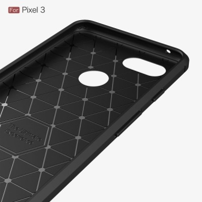 Google Pixel 3 „Carbon“ твердый силиконовый чехол (TPU) - черный | Vacins.lv
