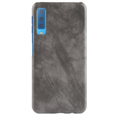 „Litchi“ Skin Leather Samsung Galaxy A7 2018 (A750) pelēks apvalks / Vacins.lv